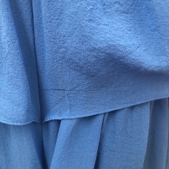BCBG Maxazria Light Blue Silk Chiffon Sequin Pleated Cocktail Dress | Size 0 - Picture 10 of 12